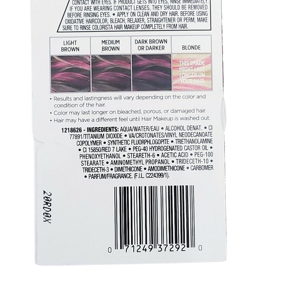 6X L'Oreal Paris Colorista Hair Makeup, 1 Day Color for Brunettes & Black Hair - Picture 7 of 7